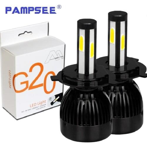 PAMPSEE G20 Car Headlights H4 H7 H8 H9 H11 9005 9006 9012 D2 9007 8000LM 6000K 80W COB chips Auto led Headlamp Motorcycle lamps