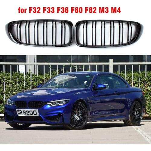 Pair Front Hood Kidney Sport Grills Grille For BMW F32 F33 F36 M3 M4 F80 F82 F83 4-Series 2013 2014 2015 2016