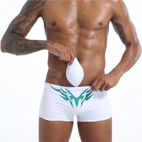 Low Waist Mens Boxer Shorts Push Pad Swimwear Pocket Swimsuit Sexy Mens Swim Trunks 6 Colors Sea Surf Beach Short Bain Homme