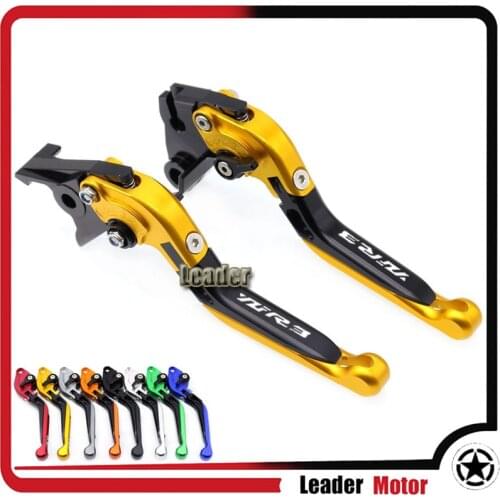 For YAMAHA YZF R3 YZFR3 YZF-R3 2014-2021 Accessories Folding Extendable Brake Clutch Levers Gold LOGO YZF-R3