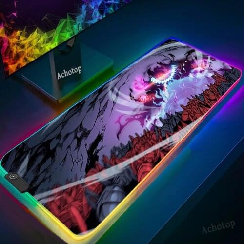 Solo leveling Mouse pad RGB Anime tapis de souris 90X40cm large gaming Accessories Mouse pad Extension Gaming Keyboard Mouse mat