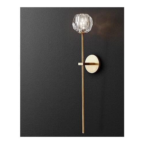 Modern Retro crystal Wall Lamp gold iron Restaurant Cognac indoor lighting bedside lamp Wall Lamp sconce