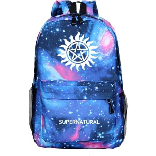 Supernatural Galaxy School Bags for Teenage Boys Girls Women Daily Backpack Laptop Backpack Mens Travel Bags Cheap
