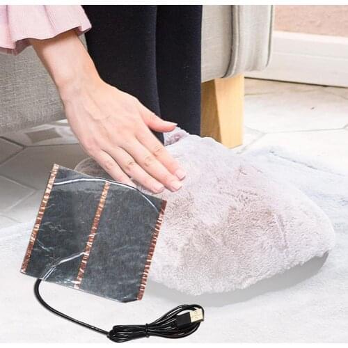 Unisex 5V USB Electric Heating Warm Pad Electric Powered Plush Fur Heating Insoles Winter Keep Warm Insole Heated Insole