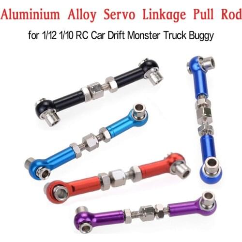 6Pcs 47mm Aluminium Alloy Servo Linkage Pull Rod for HSP Redcat ZD Racing Hpi LRP Wltoys 1/12 & 1/10 Drift Car Monster Truck Bug