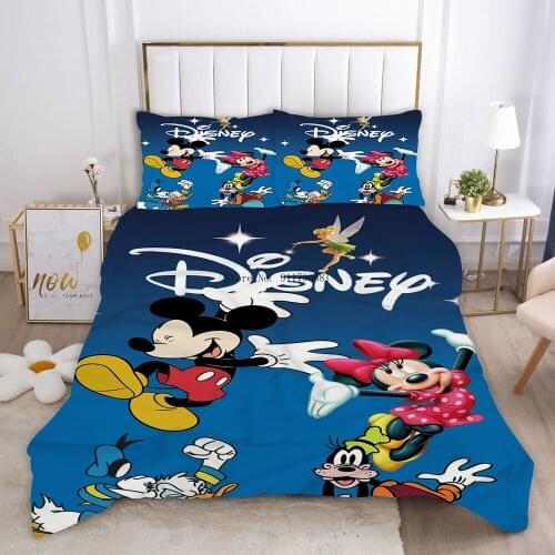 Disney Winnie The Pony Piggy Tigger Mickey Cartoon Comfortable Duvet Bed Cover Pillowcase Children Adult Bedroom Decoration