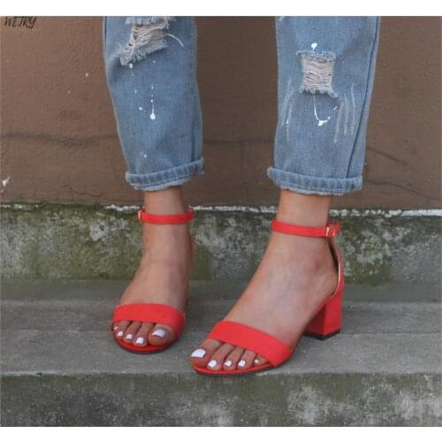 IN 2020 Women Transparent Sandals Ladies High Heel Slippers Candy Color Open Toes Thick Heel Fashion Female Slides Summer Shoes