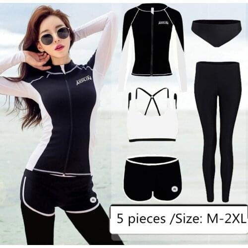 Women sport swimsuit couple long sleeves long pants rashguards men swimming suit beach wear women bathing suit surfing suit
