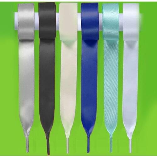 1 Pair 3 cm Width 80/100/120/140/160 cm Flat Silk Ribbon Nylon Shoelace Double-sided Ribbon Lace Sneaker Sport Casual Shoelaces