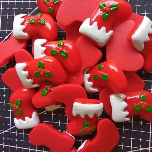 1pcs/lot resin flat back Christmas stock 27mm Cabochons Hair Bow Center DIY Christmas decration