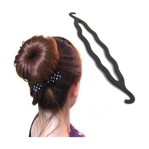 1PCS Magic Braider Hair Twist Styling Tools Clip Stick Donut Hair Bun Maker Braid Tool Black Barrette Hair Accessories Hairstyle