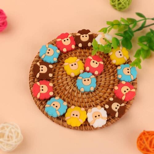 Kovict 10pcs Cartoon Little Sheep Animal Pacifier Clip Accessories Baby Teether BPA Free DIY Pacifier Chain Toys