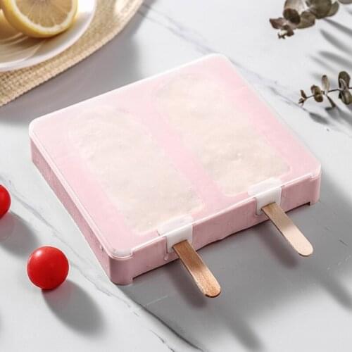 2/4 Cells Molds Ice-Pop Mould Ice Cream Mold Machine Homemade Popsicles Free 50 Popsicle Sticks