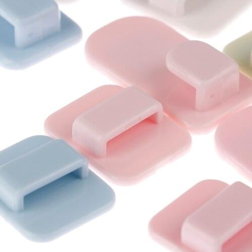 4Pcs Plastic Hooks Sticky Hook Set Air Conditioner TV Remote Control Key Storage Rack Practical Wall Storage Holder Hooks