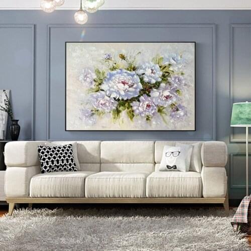 Abstract Canvas Painting Handmade Thick Texture Flower Oil Painting For Living Room Decoration Palette Knife Floar Oil Painting