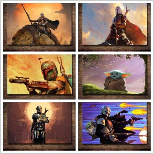 Disney 5d Diy Full Square/round Diamond Painting Mandalorian Embroidery Cross Stitch Rhinestone Mosaic Home Decoration