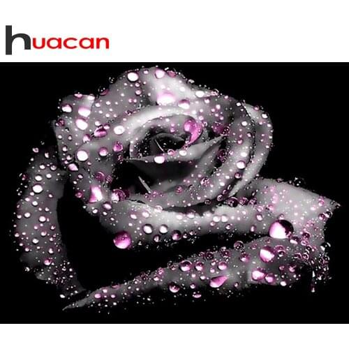 Huacan Diamond Mosaic Painting Full Square Rose Diamond Embroidery 5D Flower Creative Hobbies Handmade Gift Home Decor