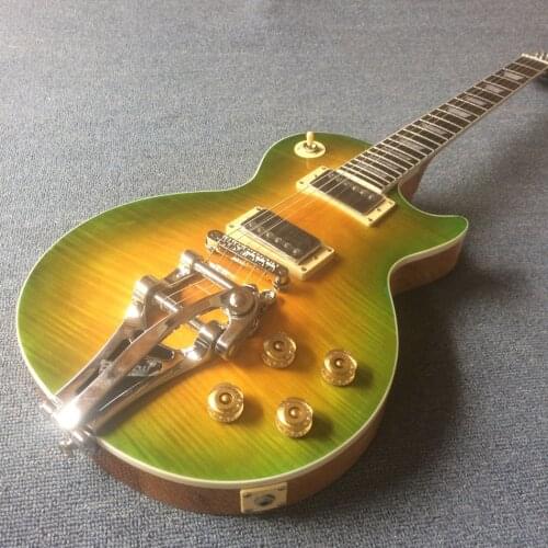 Free delivery, rosewood fingerboard, tiger maple top Bigs tremolo Electric guitar , high quality electric guitar