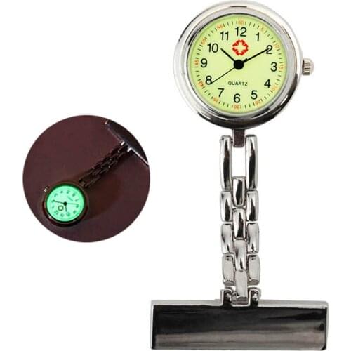 Clip-on Brooch Nurse Pocket Watches Fashion Luminous Watch Dial Quartz Alloy Watch Clock Portable Waterproof Doctor Watch Gift
