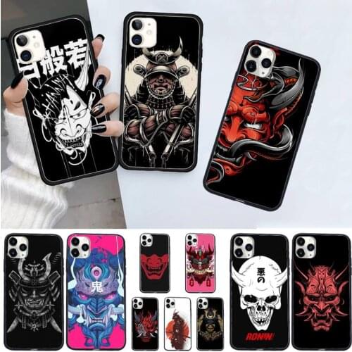 Japanese samurai oni mask pattern Phone Case for iPhone 11 12 mini pro XS MAX 8 7 6 6S Plus X 5S SE 2020 XR shell