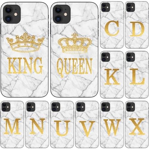 Phone case For iPhone 12 11 Pro Max Mini 12Pro 12Mini SE 2020 Marble Golden English Letter Fashion Name Back Cover Shell Fundas