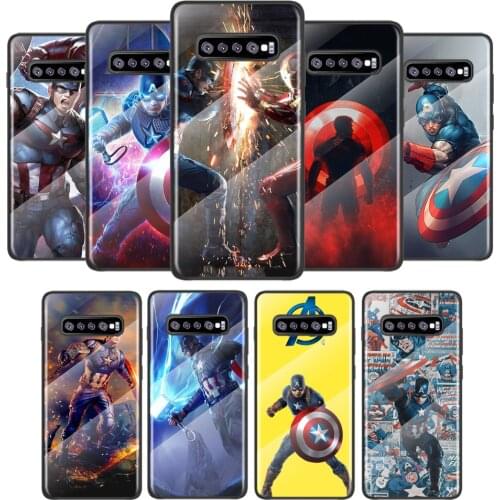 Marvel Captain America For Samsung Galaxy S21 Ultra Plus 5G M51 M31 M21 Tempered Glass Cover Shell Luxury Phone Case
