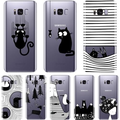 Black Cat Dog Phone Case For Samsung Galaxy Note 9 8 5 4 Soft Silicone Back Cover For Samsung Galaxy S5 S6 S7 Edge S8 S9 Plus