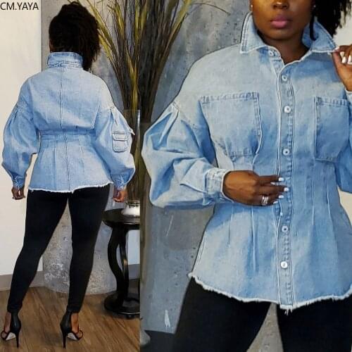 Женские джинсовые куртки CM.YAYA China At AliExpress