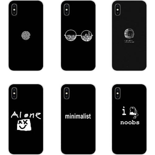 For Apple iPhone X XR XS 11Pro MAX 4S 5S 5C SE 6S 7 8 Plus ipod touch 5 6 Accessories Phone Cases Covers Black Minimalist Text
