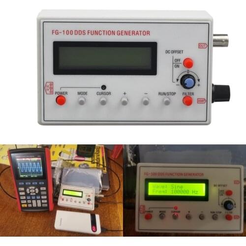 FG-100 DDS Function Signal Generator Frequency Counter 1Hz - 500KHz Signal Source Module Sine+Square+Triangle+Sawtooth Waveform