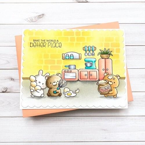 Baking Animals Flour Egg Cake Bear Cream Metal Cutting Dies Corresponding Clear Transparent Stamp Scrapbooking For Card Making