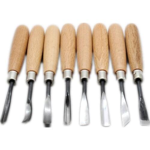 The Best Price 8Pcs Dry hand Wood Carving Tools Chip Detail Chisel set Knives tool