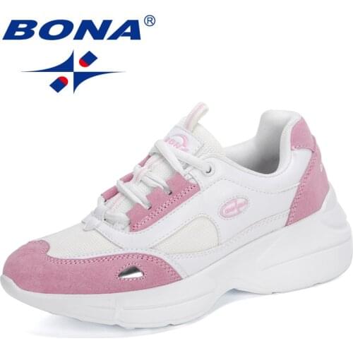 BONA 2020 New Arrival Stylish Women Casual Shoes Lovers Dad Platform Chunky Sneakers Ladies Flat Thick Sole Tenis Wedge Footwear