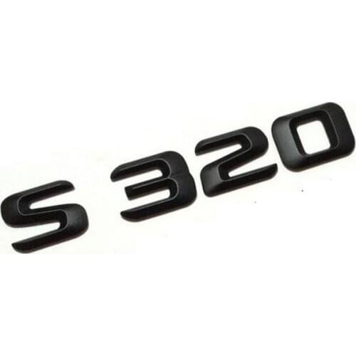 Matt Black " S 320 " Car Trunk Rear Letters Word Badge Emblem Letter Decal Sticker for Mercedes Benz S Class S320