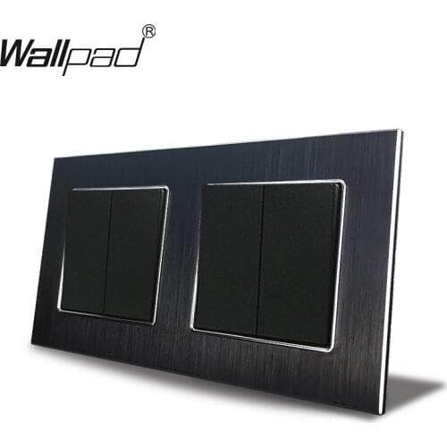 Metal EU Double 2 Gang Push Rocker Light Wall Switch with Claws Wallpad AC Aluminum Plate 16A 156*86mm 4 Gang Interruptors