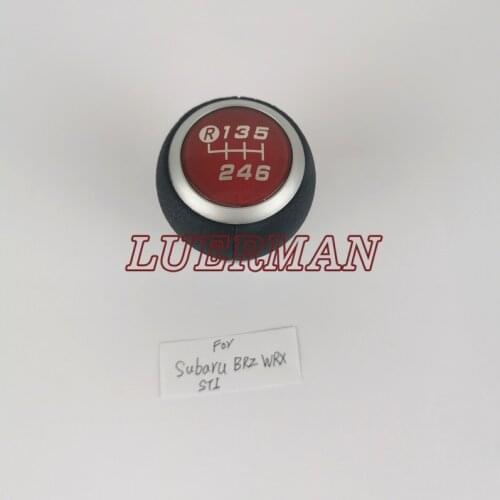 New 6 Speed Racing Gear Shift Knob For Subaru BRZ WRX STI Gear Head Red Cover(China made)