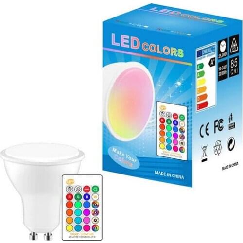 GU10 E27 E26 GU5.3 MR16 RGBW LED Bulb 8W IR Remote Control AC 85-265V Atmosphere Lighting 16 Color Changeable Decorative Lights