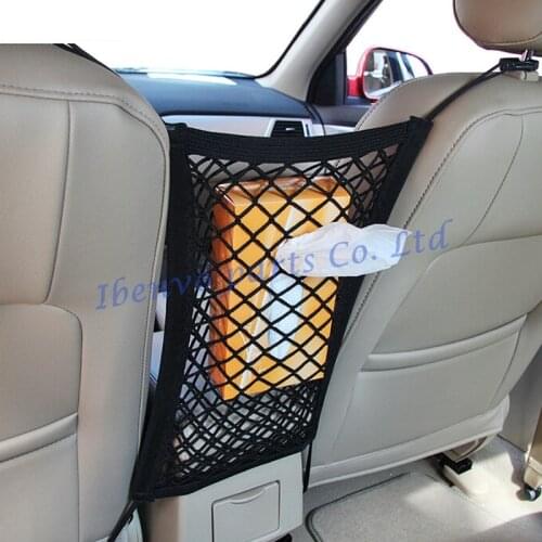 Car Front Seat Cargo Storage Accessories Elastic String Hook Holder Catcher Double Mesh Increase Car Inner Storage Space Net Bag