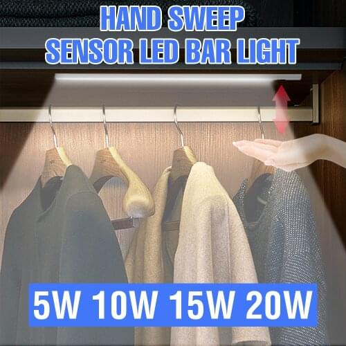 20/30/40/50 cm 5V USB Smart Sensor LED Kitchen Light Hand Sweep Wave Lamp Tube PIR Closet Backlight for Cabinet Wardrobes Drawer