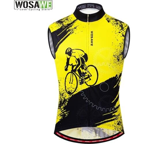 WOSAWE Sleeveless Reflective Cycling Vest Racing Bicycle Clothing MTB Bike Clothes Hombre Maillot Ciclismo Jersey Bicycle Vest