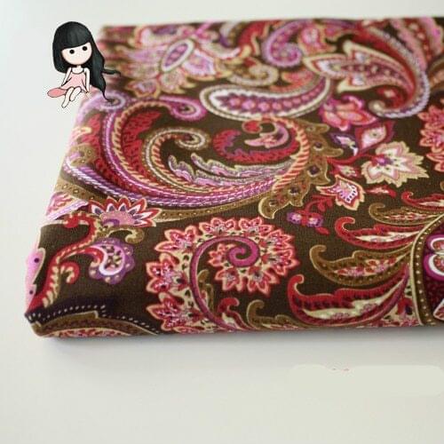 50*148cm Red Floral Cotton Fabric Meter Brocade Handmade Fabrics Tissus Patchwork Sewing Textiles Tissus Telas African Felt