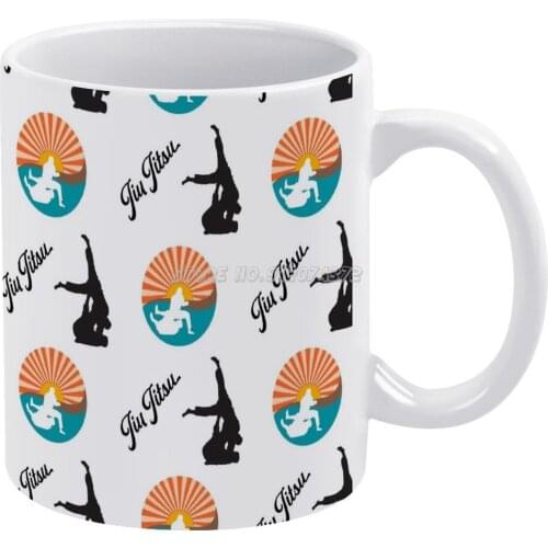 Jiujitsu Bjj Brazilian Jiu Jitsu Vintage Sunset Tee Pattern Coffee Mugs 330ml Creative Travel Mug and Cup Office Drinkware Mugs