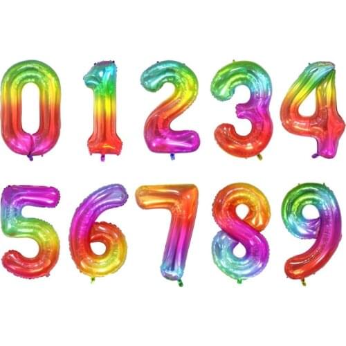 40 inch Multicolor Green Foil Number Balloons 0 1 2 3 4 5 6 7 8 9 Ball Birthday Party Decor Air Helium Globos Baloon Party Balon