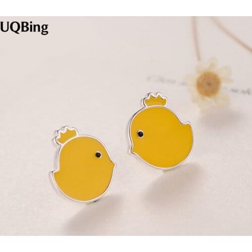 High Quliaty Korean Little Chick Stud Earrings 925 Sterling Silver Stud Earrings Jewelry Pendientes Brincos Fashion Jewelry