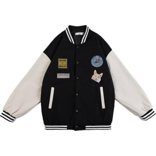 Oversized 2xl Loose Women Jackets Cartoon Print Single-breasted Coats 2021 Autumn Female Korean Fashion Preppy Style Outerwear