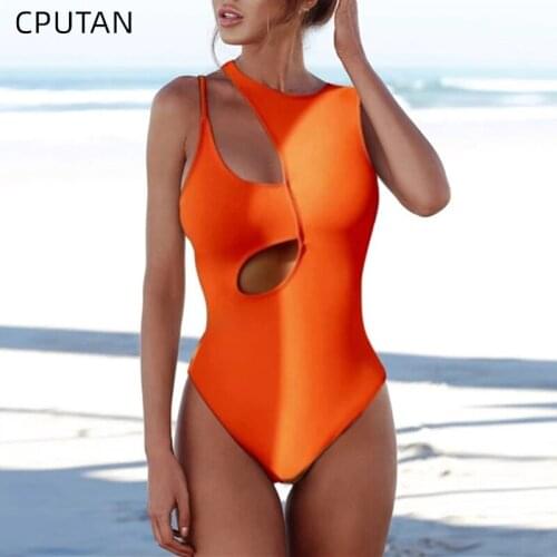 Womens Swimsuit One Piece Swimwear 2021 Print Bathing Suit Hollow Out Bodysuit Monokini Push Up Bathing Suit Summer Beachwear