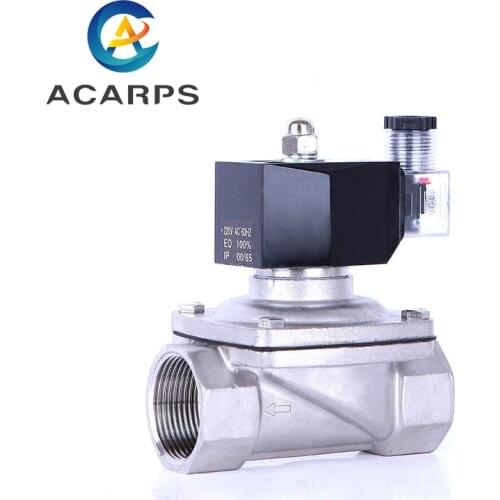 1-1/4" Normally Closed Stainless Steel Solenoid Valve IP65 Pipe Control Switch Valve Water Valve 220V 110V 24V 12V