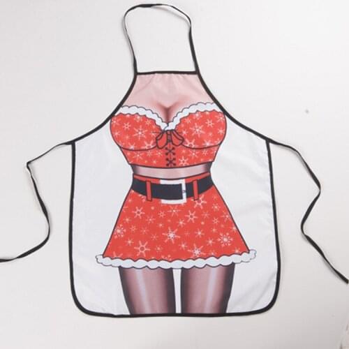 1PC Christmas gift Aprons funny aprons Sexy dress woman Christmas decorations funny party christmas apron holiday aprons NF 012