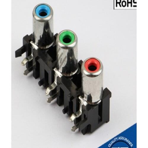 10Pcs AV3-8.4-05 AV concentric socket 6-foot RCA socket 3-hole PCB welded audio video socket