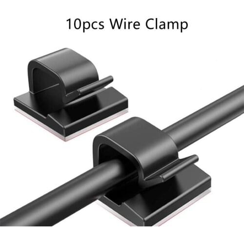 10Pcs/Lot Adhesive Car Cable Holder Cord Management Desk Wire Tie Fixer Cord Line Organizer Wall Clamp Holders Wholesale